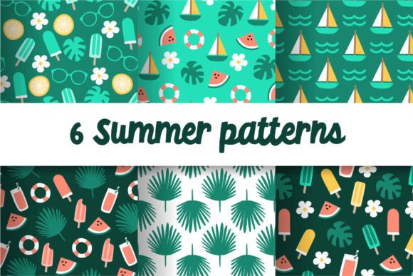 6 Summer Holiday Seamless Patterns: A Graphics Review for Sellers