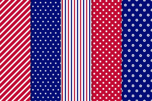 American Seamless Geometric Patterns Set for Graphics and Blog Design