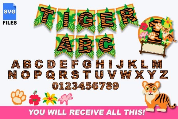 Baby Tiger Alphabet with Banner 3D SVG Review