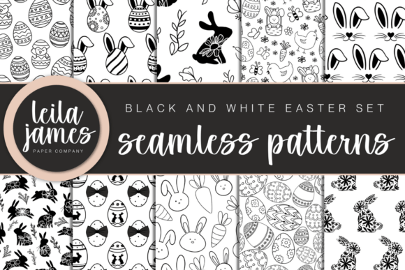 Black and White Seamless Easter Patterns: Essential Graphics for Handmade Designs