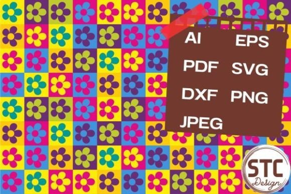 Checkered Flower Seamless Patterns: Graphics for Handmade Goods