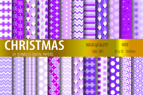 Christmas Digital Paper Pack: Graphics and Patterns for Editors