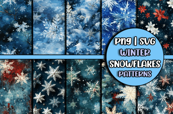 Christmas Winter Patterns SVG Snowflakes for Graphics and Patterns