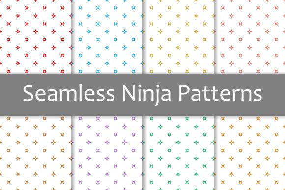 Colored Seamless Ninja Patterns Set: Graphics for Sellers