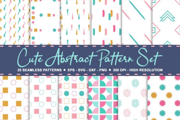 Cute Doodle Digital Patterns Set for Graphics and Patterns