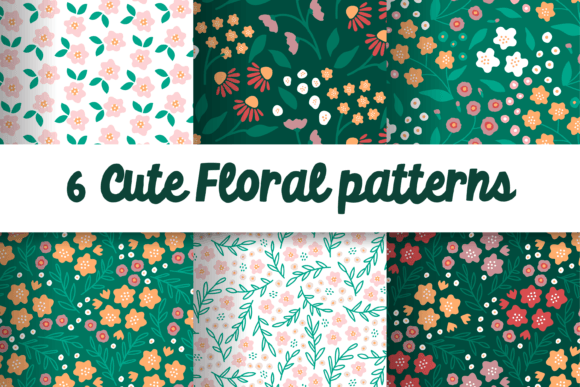 Floral Nordic Patterns in Bright Colors: Graphics for Modern Blogs