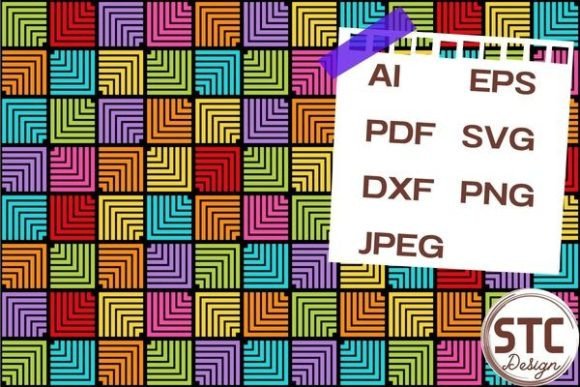 Rainbow Color Square Patterns Graphics Review