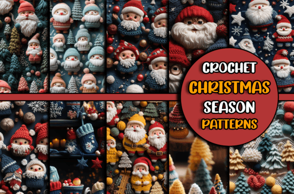 Realistic Christmas Crochet Patterns SVG for Graphics and Freebies