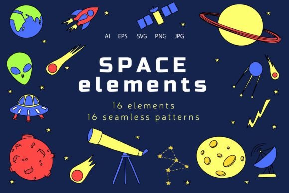 Space Elements and Patterns: A Graphics and Crafts Review for Sellers