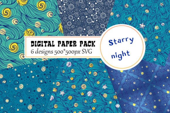 Van Gogh Digital Paper Seamless Patterns