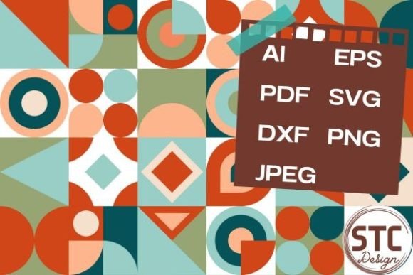 Vintage Retro Bauhaus Style Patterns for Modern Graphics
