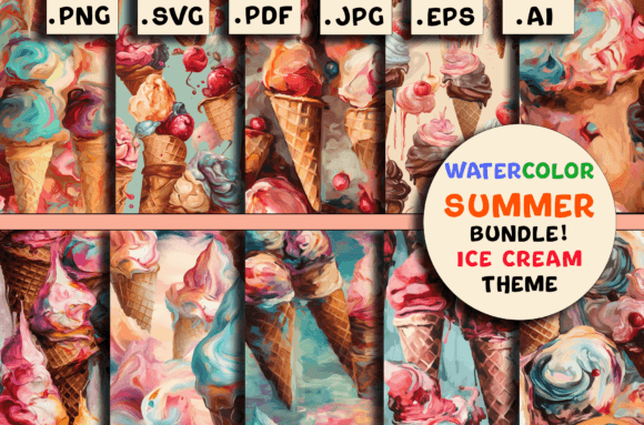 Watercolor Summer Vibes Patterns Bundle: A Seller's Review
